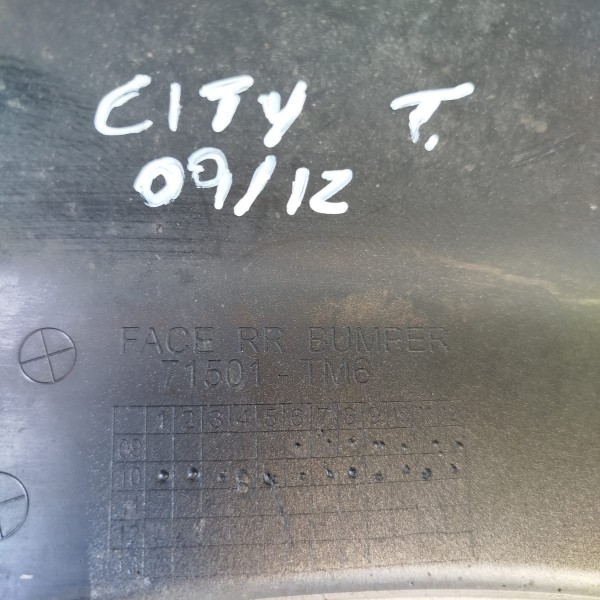 Parachoque Traseiro Honda City 2009/2012 71501tm6